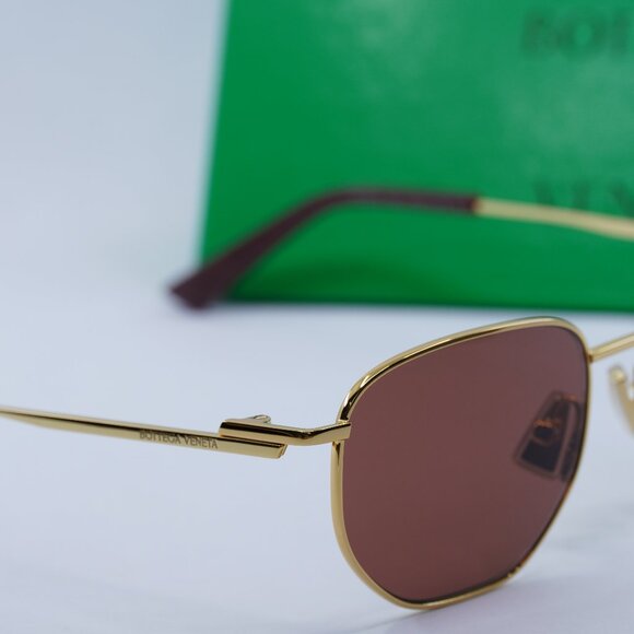 Final Price! Bottega Veneta BV1301S 003 Gold Brown Sunglasses